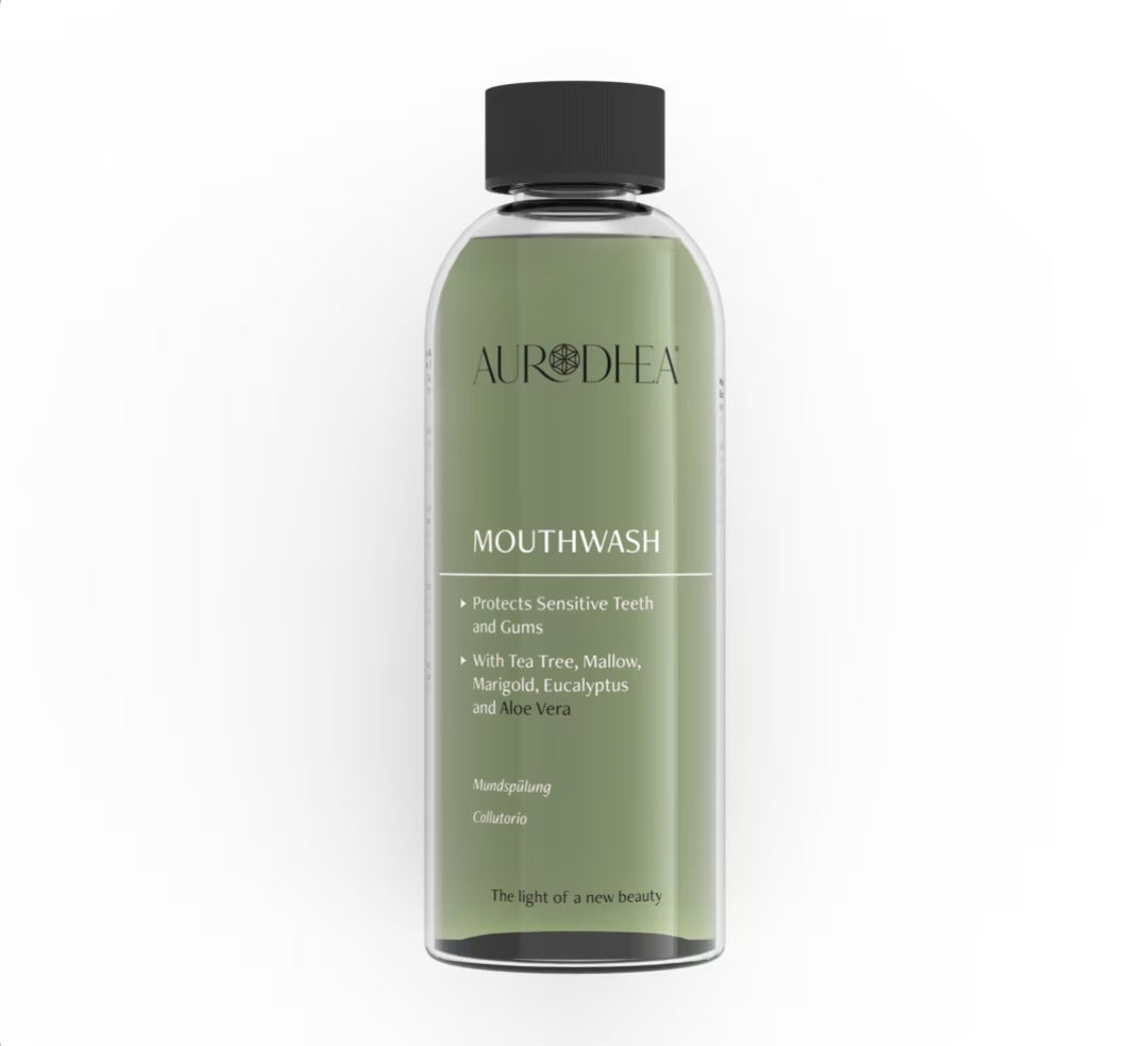 Aloe Vera Mouthwash
250 ml - Enriched with Tea Tree Oil, Mallow, Marigold and Eucalyptus