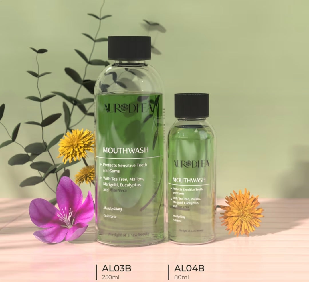 Aloe Vera Mouthwash
250 ml - Enriched with Tea Tree Oil, Mallow, Marigold and Eucalyptus